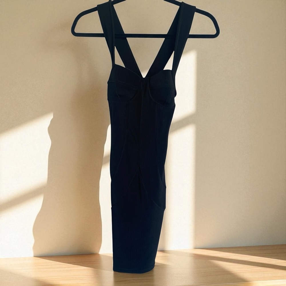 Chic Vintage bodycon corset like Black Dress